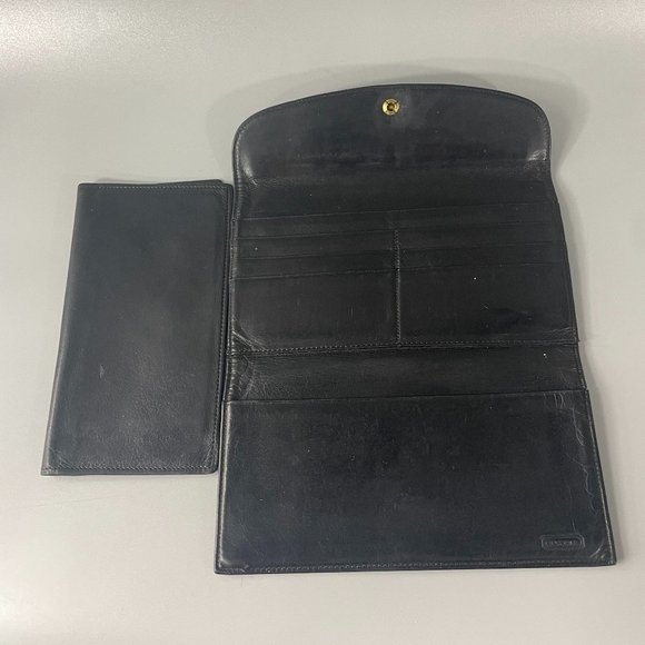 Vintage Coach Bi-fold All-Leather Long Wallet W/Checkbook Cover - Picture 8 of 14